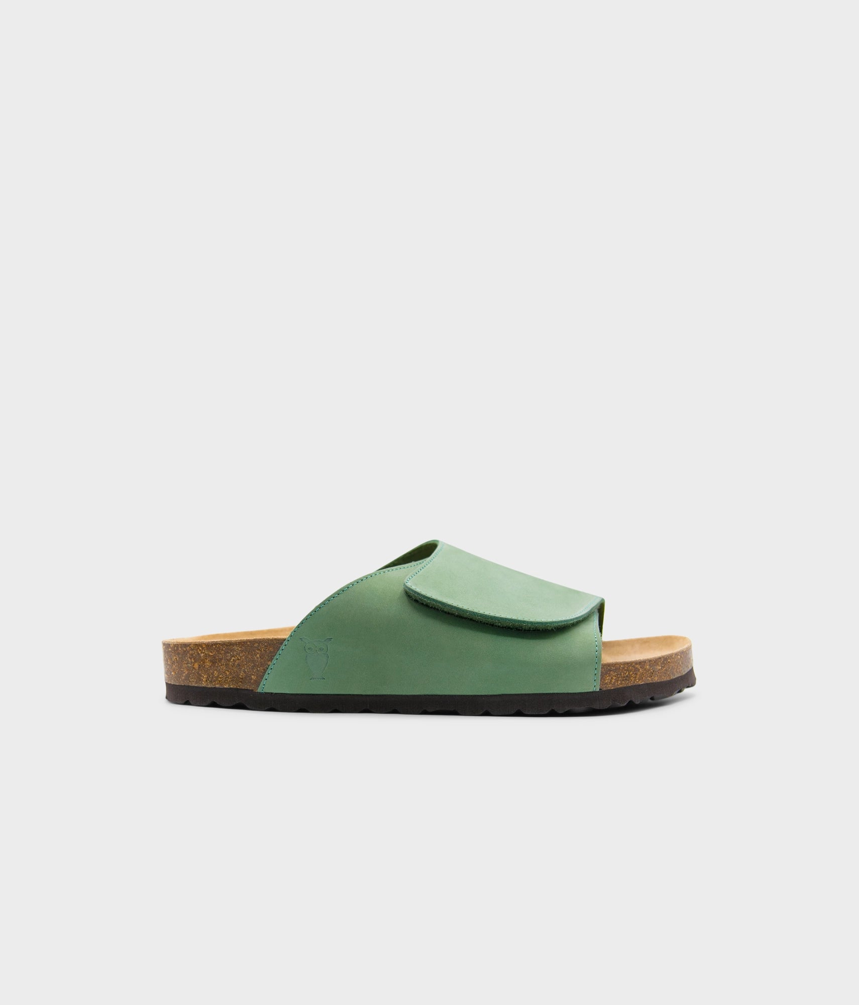 nagonstans ナゴンスタンス Velcro sandal Vigo velcro handmade cork sandals in jade green | Sandgrens