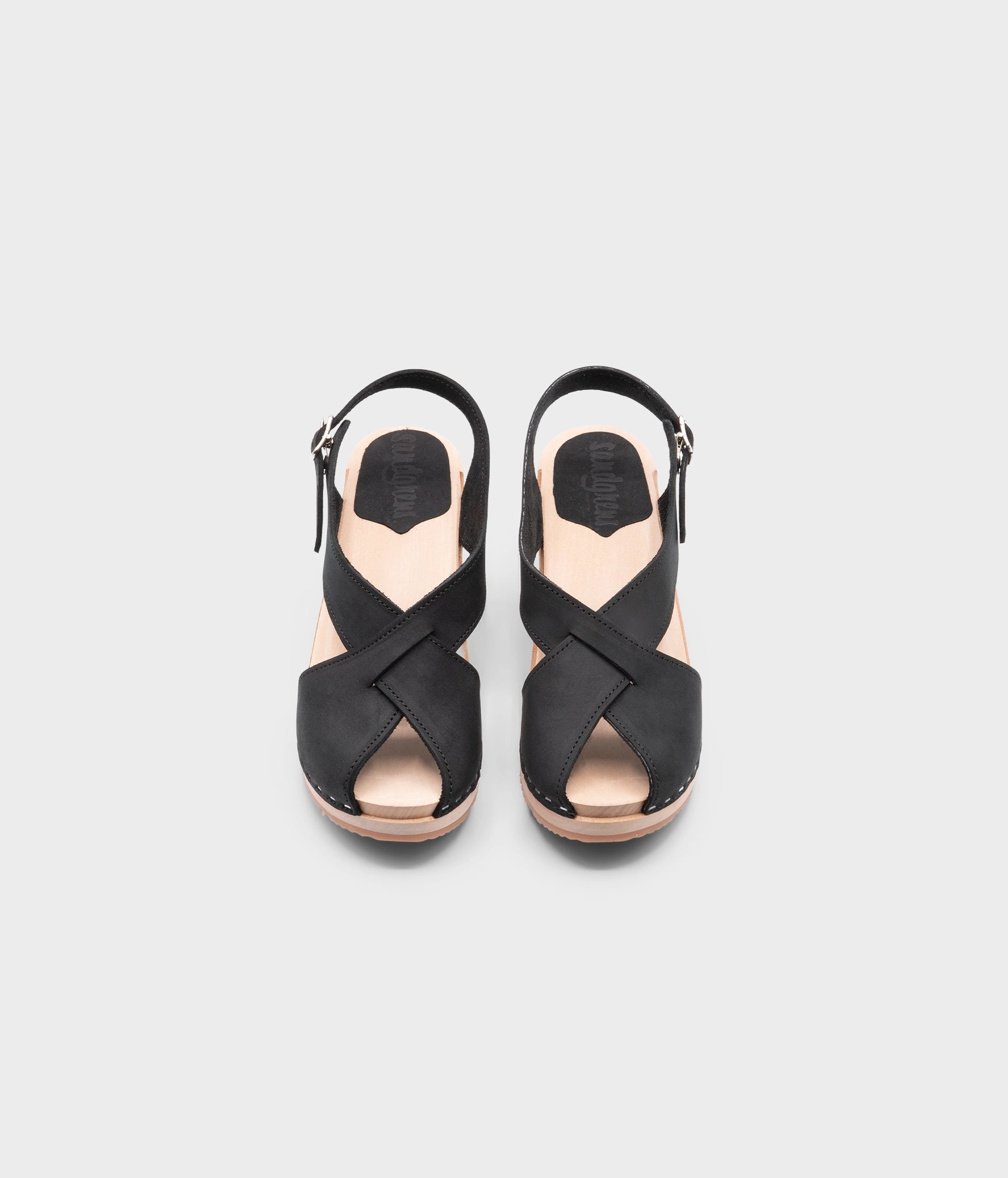 Morocco crossed clog sandal in black | Sandgrens Morocco crossed clog sandal in black | Sandgrens