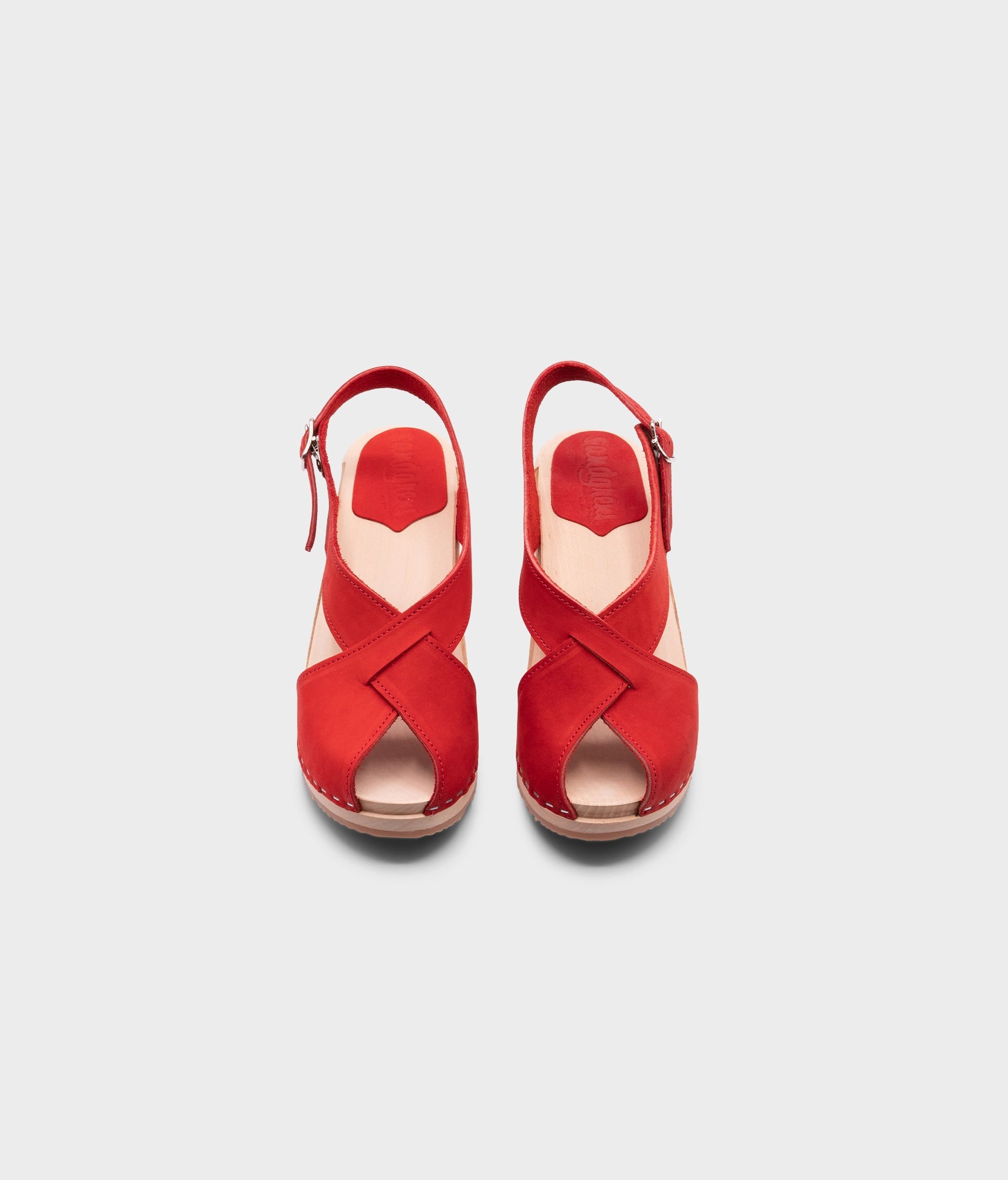 Morocco crossed clog sandal in red | Sandgrens Morocco crossed clog sandal in red | Sandgrens
